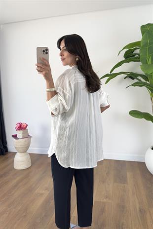 Colyy Ekru Transparan Gömlek