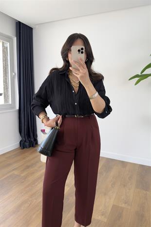 Colyy Siyah Transparan Gömlek