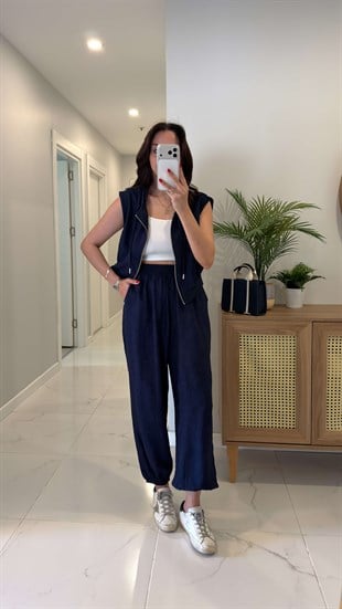 Corch Lacivert Yelek Pantolon Takım