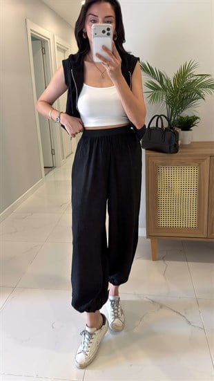 Corch Siyah Yelek Pantolon Takım