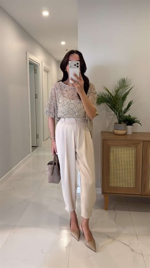 Cowers Taş Düğme Detaylı Pantolon