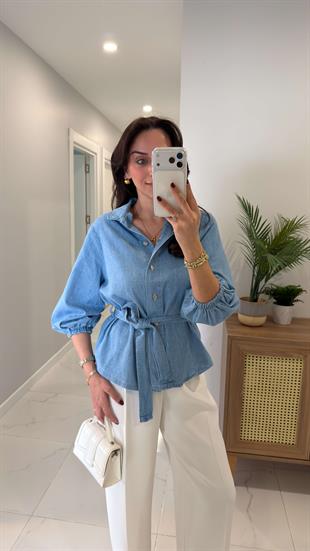 Cresta Buz Mavi Kuşaklı Gömlek