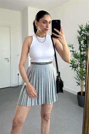 Basic Beyaz Halter Yaka Atlet