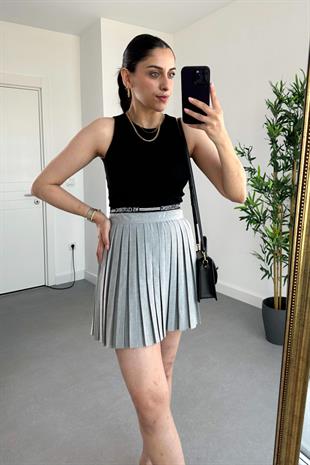 Basic Siyah Halter Yaka Atlet