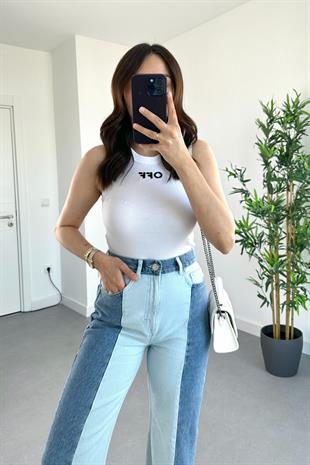 Beyaz Off Baskılı Atlet