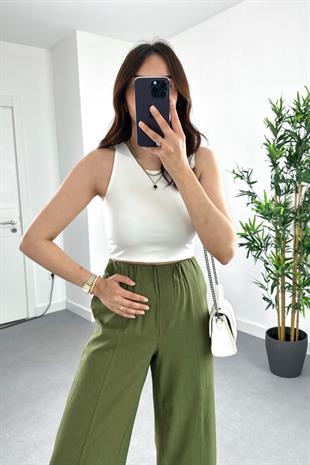 Unde Beyaz Double Kumaş Atlet