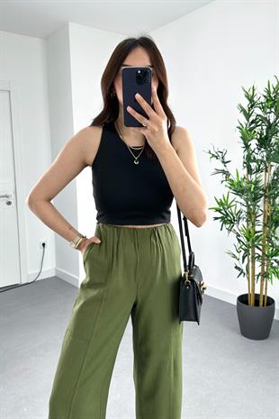 Unde Siyah Double Kumaş Atlet