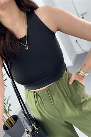 Unde Siyah Double Kumaş Atlet