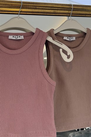 Açık Kahve Fitilli Crop