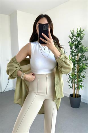 Zr Beyaz Basic Crop Top