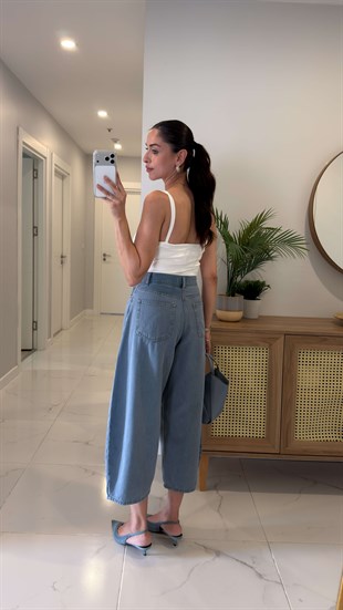 Cs Bliss Mavi Kar Yıkama Barrel Jean