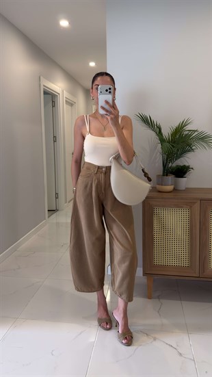 Cs Bliss Sütlü Kahve Kar Yıkama Barrel Jean