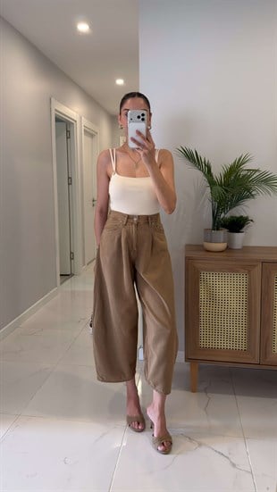 Cs Bliss Sütlü Kahve Kar Yıkama Barrel Jean