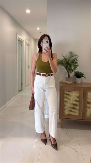 CS Dinna Beyaz Mom Jean