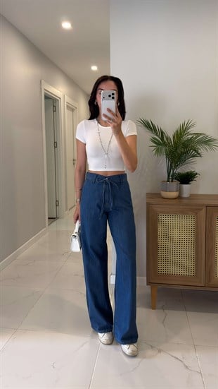 CS Dorel Mavi Bağcıklı Wıde Leg Jean