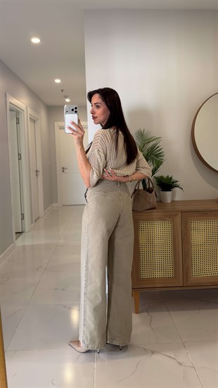 CS Ridra Açık Haki Wıde Leg Jean