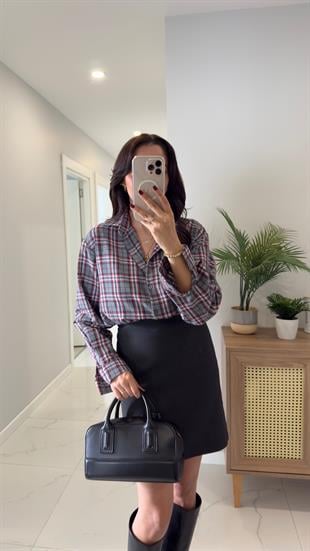 Cuny Antrasit Kırmızı Oduncu Gömlek