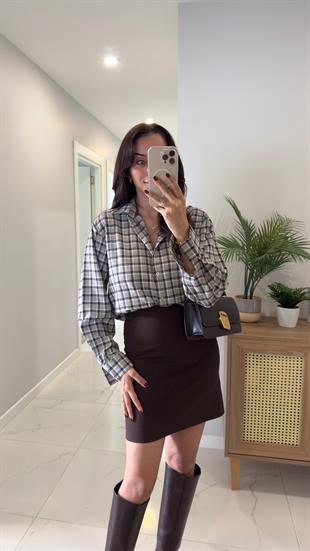 Cuny Bej Lacivert Oduncu Gömlek