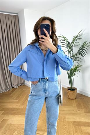 Vivalde Bebe Mavi Poplin Gömlek