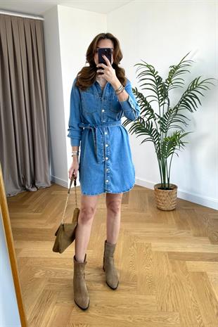 Camaıeu Mavi Denim Elbise