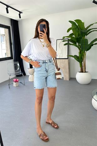 Dole ZR Buz Mavi Mom Şort