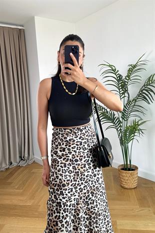 Mesla Siyah Halter Yaka Atlet