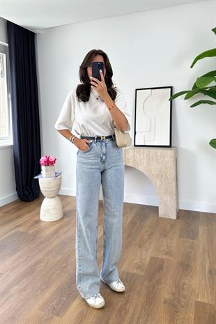 ZR Grape Buz Mavi Straight Jean