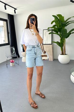 Dole ZR Buz Mavi Mom Şort