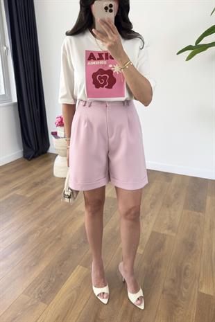 Dania Pembe Double Paça Şort