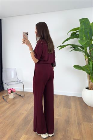 Davinna Oysh Bordo Beli Bağlamalı İkili Takım