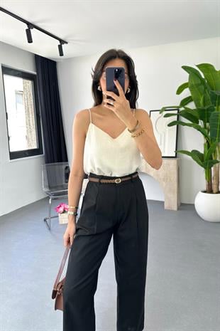 Cerla Taş Keten Bluz