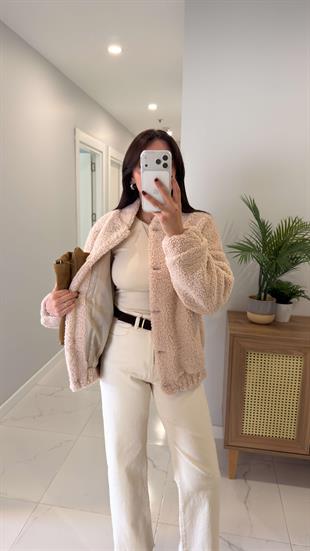 Dellas Bej Peluş Ceket