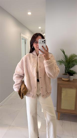 Dellas Bej Peluş Ceket