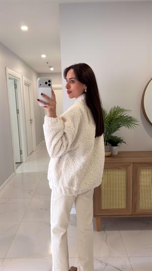 Dellas Ekru Peluş Ceket