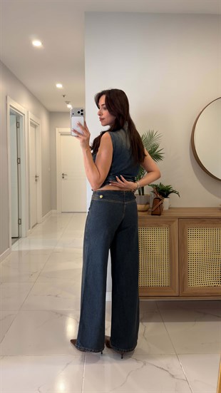 Denswe Mavi Gold Düğme Detaylı Jean