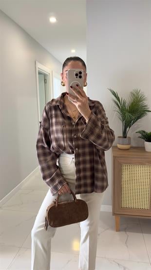 Denwera Kahve Lazer Kesim Gömlek