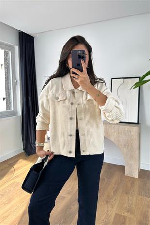 Yumami Taş Triko Detaylı Ceket