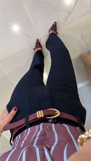 Dialla Koyu Lacivert Çımalı Flare Jean