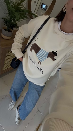 Diels Ekru Dog Figürlü Sweat