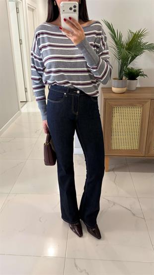 Dilvin Gosse Lacivert Düşük Bel Bootcut Jean