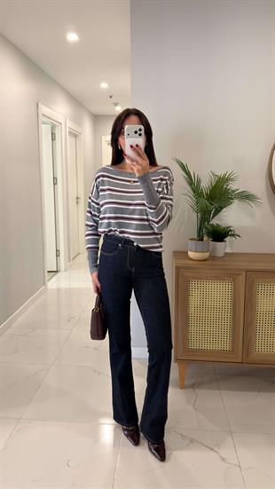 Dilvin Gosse Lacivert Düşük Bel Bootcut Jean