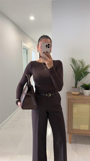 Dilvin Nora Acı Kahve Kaşmir Bluz