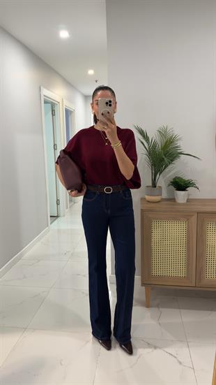 Dilvin Nuca Lacivert Kemerli Straıght Jean