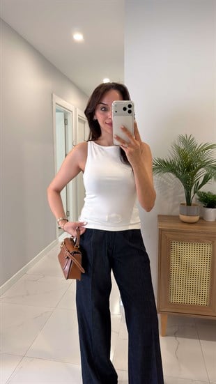 Dlvin Benfy Ekru Halter Yaka Bluz