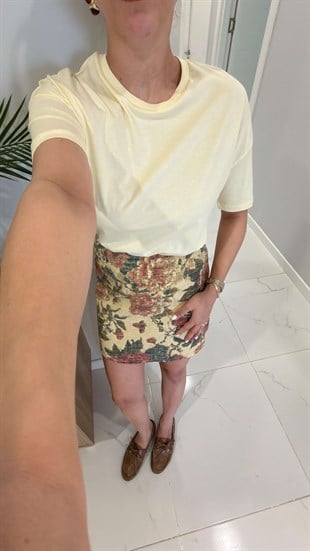 Dlvin Cenrs Açık Sarı Basic Tişört