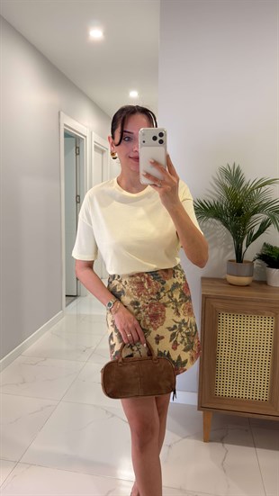 Dlvin Cenrs Açık Sarı Basic Tişört