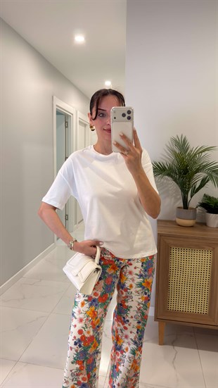 Dlvin Cenrs Ekru Basic Tişört