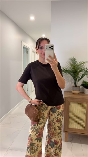 Dlvin Cenrs Koyu Kahve Basic Tişört