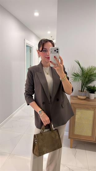 Dlvin Terra Haki İki Düğmeli Blazer Ceket
