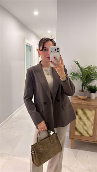 Dlvin Terra Haki İki Düğmeli Blazer Ceket